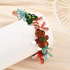 Christmas Handmade Lampwork Braided Bead Bracelets BJEW-TA00765-02-2