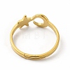 Ion Plating(IP) 304 Stainless Steel Star and Moon Adjustable Ring for Women RJEW-B027-15G-3