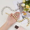 2Pcs 2 Colors CCB Plastic Heart Beaded Bag Handles with Clasps AJEW-CL0005-65-3