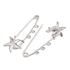 Starfish 304 Stainless Steel Safety Pins Brooch Findings SA-CBA098D-16I-P03-2