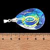 AB Color Plated Glass Pendants PALLOY-JF05680-3