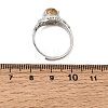 Brass Micro Pave Cubic Zirconia Finger Rings CU-CBA260E-18P-5