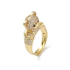 Cubic Zirconia Bear Adjustable Ring RJEW-K240-07G-3