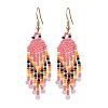 Bohemian Glass Seed Beads Dangle Earrings EJEW-MZ00338-04-2