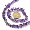 Natural Amethyst Chips Beaded Necklace & Stretc Bracelet SJEW-JS01281-01-3