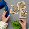 Wooden Square Frame Crochet Ruler DIY-WH0536-009-5