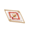 Glass Seed Beaded Connector Charms PALLOY-MZ01110-01-3