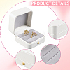 Square Imitation Leather Couple Ring Storage Boxes with Velvet Inside and Golden Findings CON-WH20005-23C-6