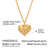 304 Stainless Steel Textured Heart Pendant Necklaces EI9252-3-1