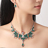 Alloy Rhinestone Peacock & Heart Earrings & Necklaces Sets WG95334-02-1