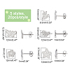 100Pcs 5 Style 304 Stainless Steel Stud Earring Settings STAS-DC0003-99-4