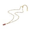 Wire Wrapped Natural Plum Blossom Jade Column Pendant Necklace for Women NJEW-JN03751-2