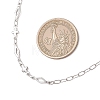 304 Stainless Steel Rhombus Cross Link Chain Necklaces NJEW-JN05939-3