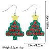 Christmas Alloy Enamel & Acrylic Stud Dangle Earrings FS-WG10992-06-1