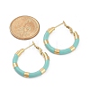 PVD Vacuum Plating 201 Stainless Steel Enamel Hoop Earrings for Women EJEW-B016-33F-5