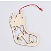 Christmas Stocking & Father Christmas Wooden Ornaments DIY-TAC0007-32A-2