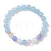 3Pcs Natural Mixed Gemstone Beads Stretch Bracelets Set for Women BJEW-JB12927-3