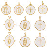 10Pcs 5 Styles Golden Plated Brass Enamel Pendants KK-TA0008-60-3