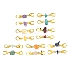 28Pcs 7 Styles Natural & Synthetic Mixed Gemstone Chip Bead Connector Charms PALLOY-JF05612-02-1