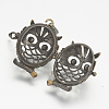 Brass Cage Pendants X-KK-D528-02AB-2