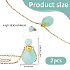 Natural Fluorite Faceted Perfume Bottle Pendant 304 Stainless Steel Cable Chain Necklaces NJEW-WH0002-268D-2