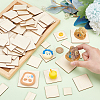 150Pcs 5 Style Wooden Coaster DIY-FG0005-15-3