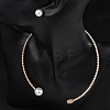 Round Plastic Imitation Pearl Stud Earrings & Rectangle Cubic Zirconia Rhinestone Cuff Choker Necklaces Sets SJEW-U003-06G-2