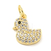 Rack Plating Brass Micro Pave Clear Cubic Zirconia Pendants LS-KK-B093-02D-G-1