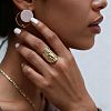 Geometric Adjustable 304 Stainless Steel Cuff Open Rings for Women UZ2558-1-2