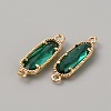 Golden Plated Brass Pave Glass Connector Charms LS-FIND-WH0110-728G-12-2