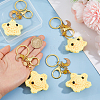 4Pcs Handmade Yarn Star with Alloy Enamel Pendant Keychains KEYC-HS00019-4