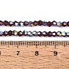 AB Color Plated Transparent Glass Beads Strands GLAA-G127-01S-2
