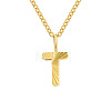 Personalized Stainless Steel Textured Alphabet Initial Pendant Necklaces for Women Men RF0956-20-1