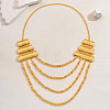 Luxurious Brass and Iron Tassel Bib Necklaces for Women's Formal Events PD1189-4