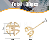 30Pcs Ion Plating(IP) Brass Stud Earring Findings KK-DC0003-01-2