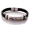 Braided Leather Cord Bracelets PW-WG99416-11-1
