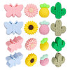 16Pcs 8 Style Food Grade Eco-Friendly Silicone Beads SIL-CA0002-06-1