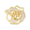 Flower Brass Shell Cuff Ring Settings KK-K297-01G-2