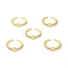 Clear Cubic Zirconia Initial Letter Open Cuff Ring RJEW-H120-09G-O-4