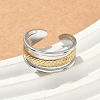 304 Stainless Steel Double Color Cuff Rings RJEW-S635-01GP-A-2