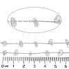 304 Stainless Steel with Synthetic Opalite Chip Link Chains CHS-G038-09P-05-2