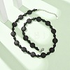 Natural Lava Rock Coin Beaded Necklaces GG-CBA922D-06A-1