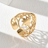 304 Stainless Steel Cuff Open Rings for Women RJEW-F218-01G-2