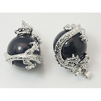 Synthetic Blue Goldstone Pendants G-H1527-2-1