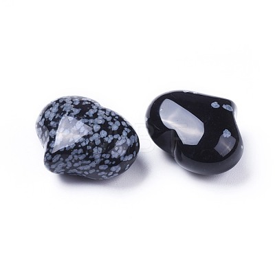 Natural Snowflake Obsidian  Heart Love Stone G-F659-A25-1
