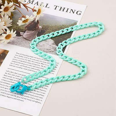 Personalized Acrylic Curb Chain Necklaces NJEW-JN03515-06-1