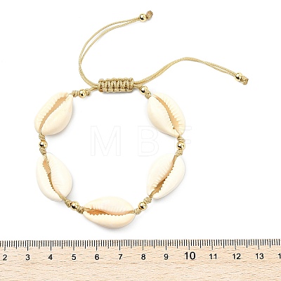 3Pcs 3 Styles Natural Mixed Cowrie Shell Beads Adjustable Bracelets BJEW-JB13915-1