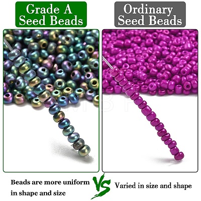 FGB 8/0 Grade A Round Glass Seed Beads SEED-Q008-3mm-F1109-1