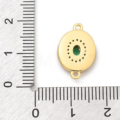 Brass Micro Pave Clear Cubic Zirconia & Shell Connector Charms KK-M303-03G-06-1