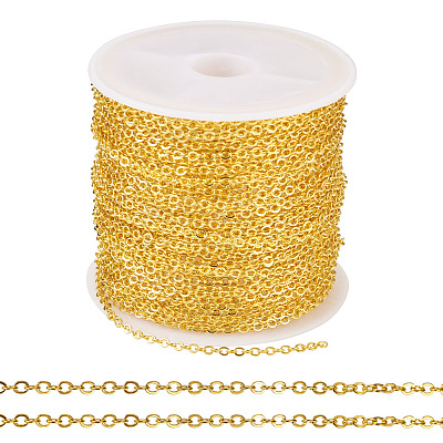 Brass Coated Iron Flat Cable Chains CH-TAC0007-01G-1